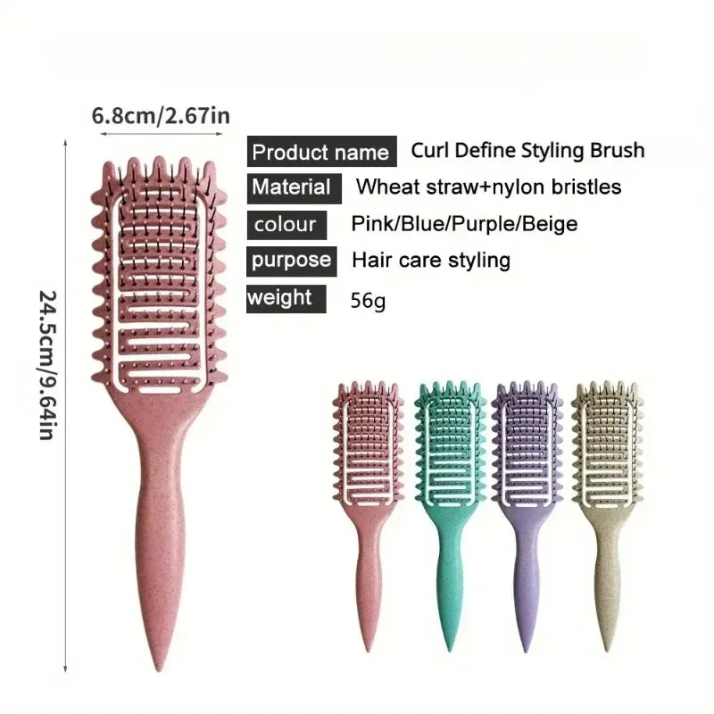 Brosse à cheveux démêlante ajourée pour définir les boucles, peigne pour cheveux emmêlés et bouclés, façonnant les boucles, outils de coiffure