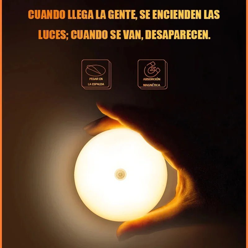 LED intelligente capteur de corps humain veilleuses éclairage automatique d'urgence USB charge sans fil aspiration magnétique LED lumières d'armoire