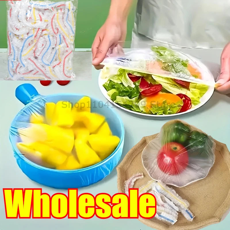 Couvercle alimentaire jetable coloré, couvercle anti-poussière de qualité alimentaire, film plastique élastique, bonnet de douche, couvercle pour aliments aux fruits, sac de conservation frais
