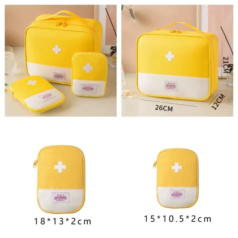 Sac de rangement médical Portable 3 pièces/ensemble, Kit de premiers secours d'urgence en Camping, organisateur, étui à pilules de voyage en plein air à domicile