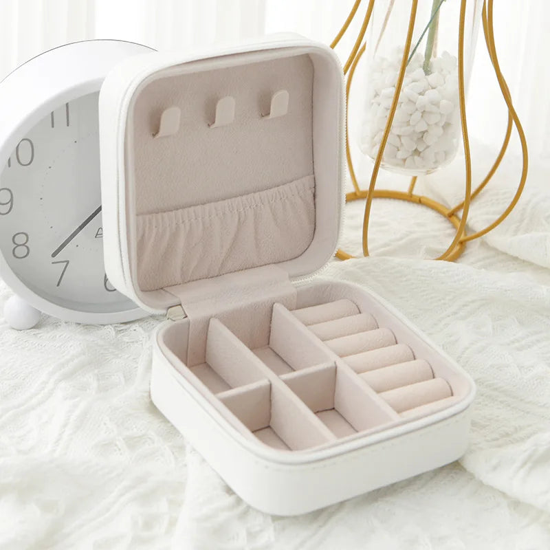 Portable Jewelry Storage Box Home Travel Earrings Necklace Ring Jewelry Box Mini Layered Jewelry Display Case