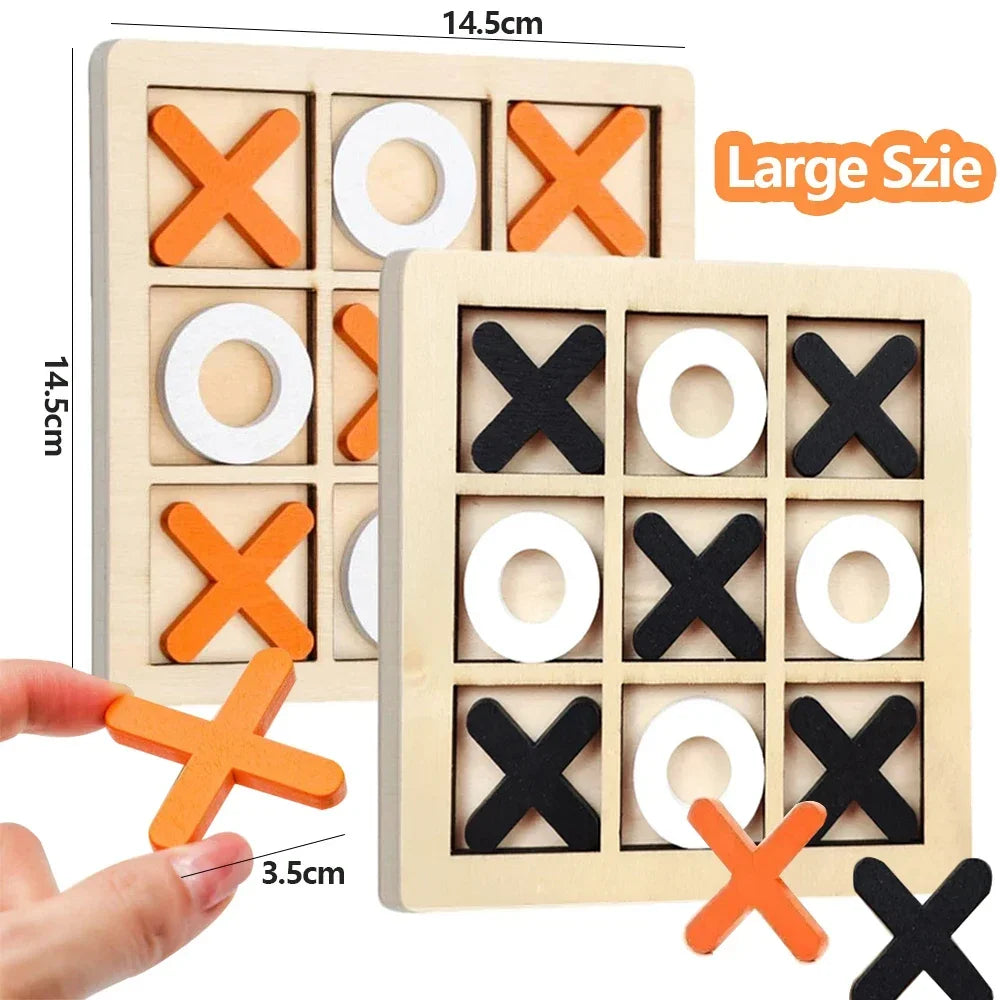 Jeu de morpion en bois XO, mini-échiquier interactif, puzzle d'entraînement, jouet éducatif Montessori, cadeau pour enfants (garçons et filles)