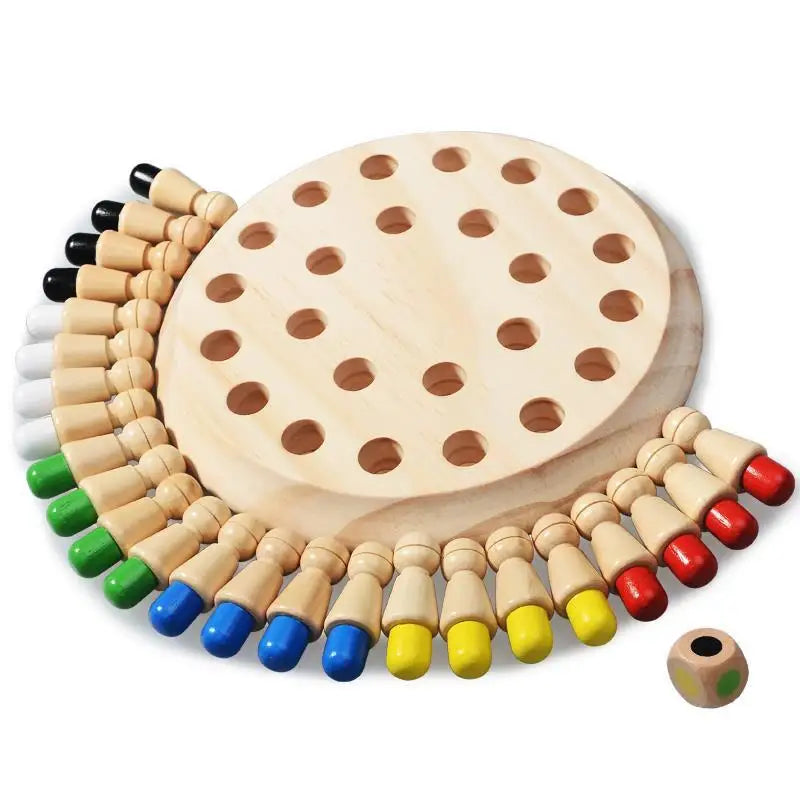 Puzzle en bois, jouet Montessori éducatif, apprentissage sensoriel des couleurs, jeu de mémoire BeBe, jeu d'échecs avec allumettes, jeu de société pour enfants