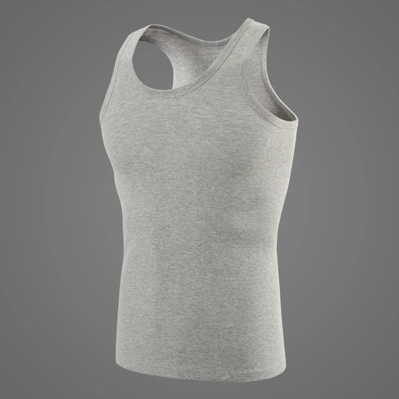 1/3 Pack Four Seasons Men's Cotton Joker Vest Teenagers Simple Fit Sports Fitness T-shirt Middle-aged Casual Sleeveless Shirt