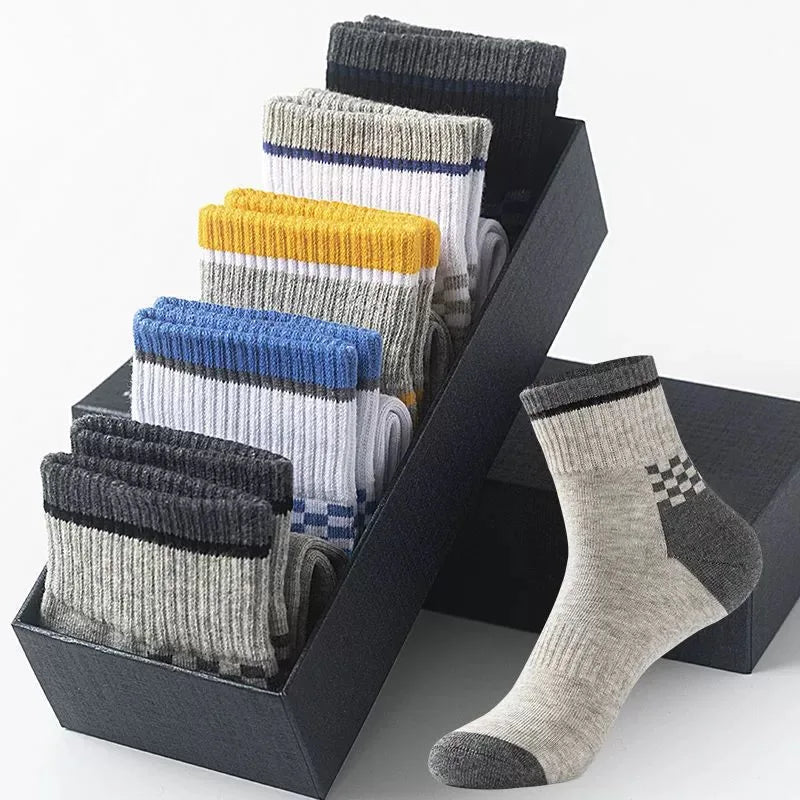 1 paire de chaussettes confortables et respirantes en coton pour hommes, chaussettes d'été pour hommes