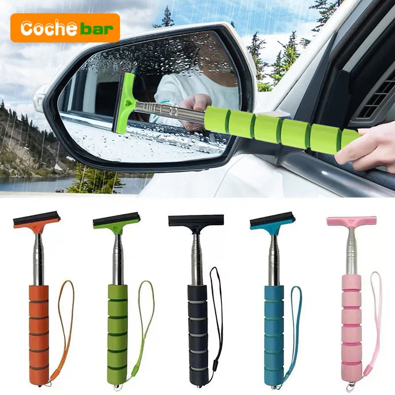 Outil de nettoyage d'essuie-glace de rétroviseur de voiture, nettoyeur de brouillard de verre automobile, grattoir, accessoires de voiture, brosse de nettoyage de vitres télescopique