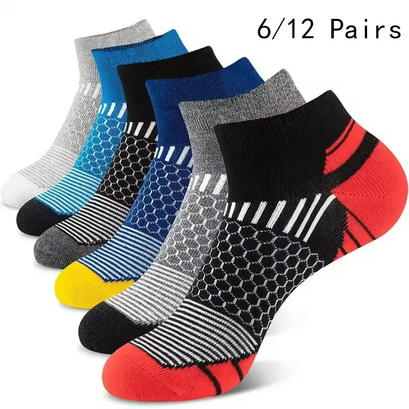 6/12 paires chaussettes basses colorées pour hommes mode confortable automne classique noir chaussette d'affaires chaussettes courtes pour hommes de haute qualité
