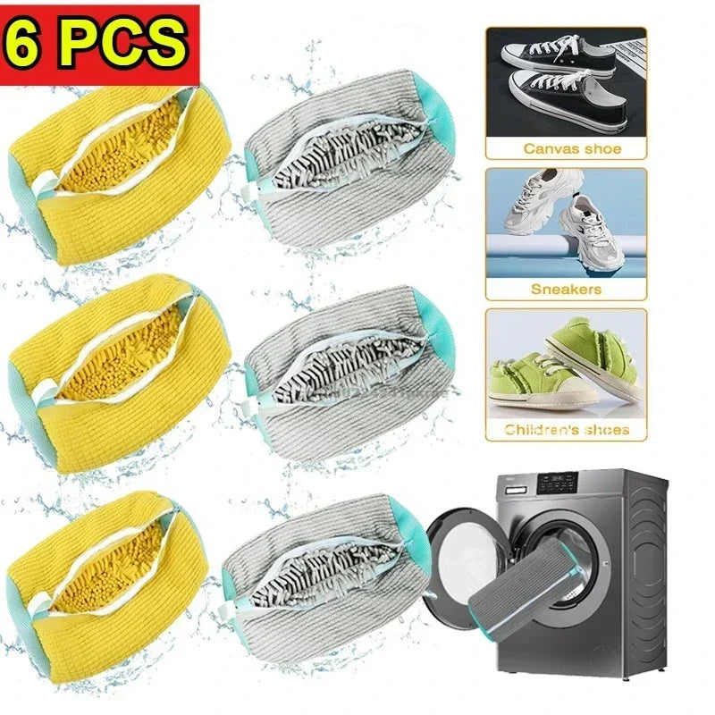 1/2PCS Washing Shoes Bag Cotton Laundry Fluffy Fibers Easily Remove Dirt Washing Bags Anti-Deformation Shoes Clothes Organizer