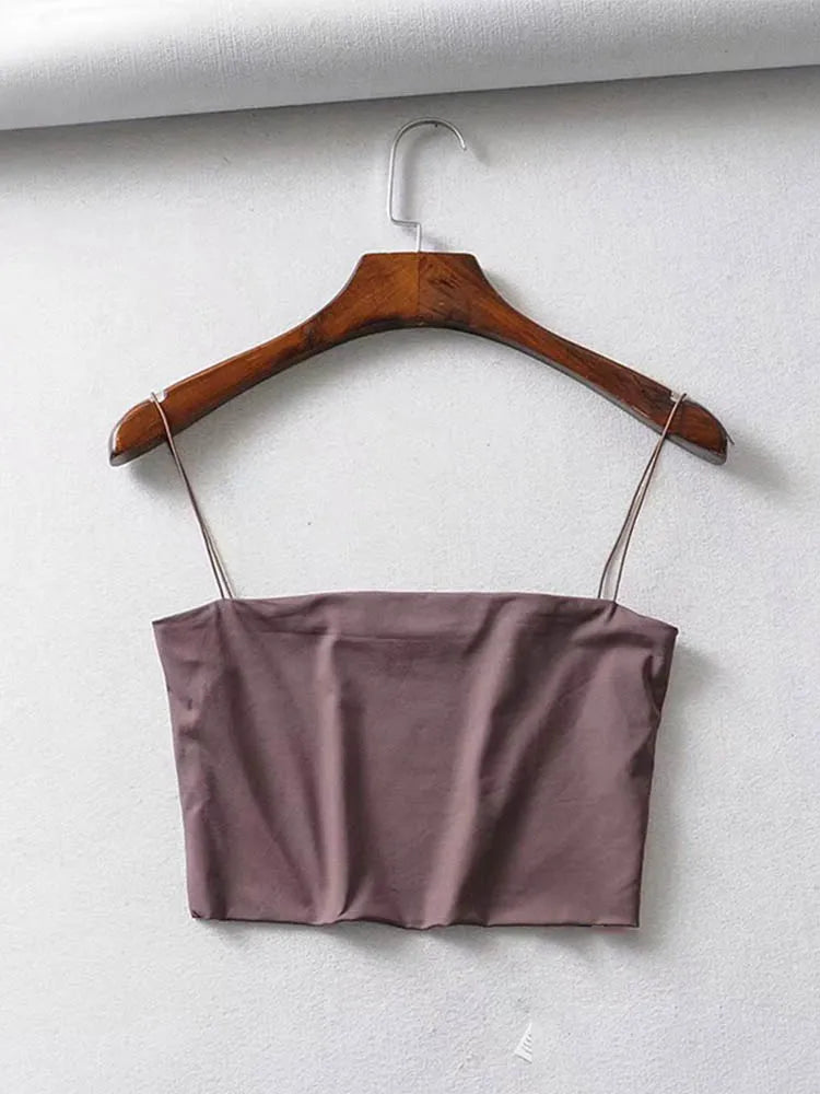 Débardeur court sexy en coton élastique pour femme, collection été 2022