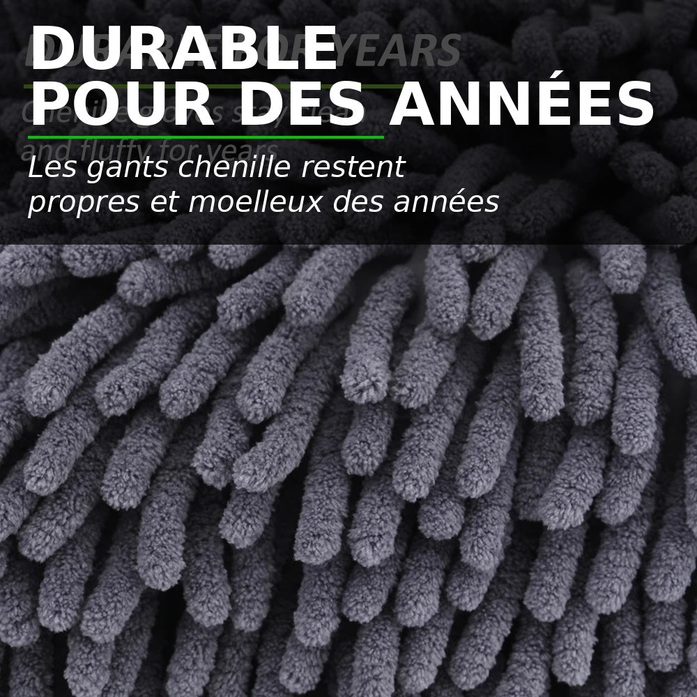 Gants de lavage auto, gants en chenille, chiffons en peluche, double face épais, accessoires et outils de nettoyage pour voiture, produits d'esthétique automobile