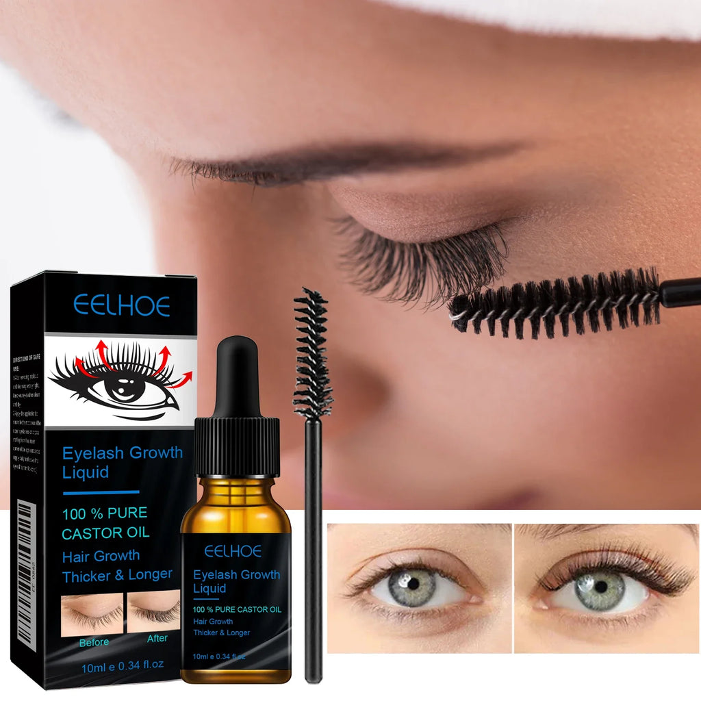 Sérum liquide hydratant à l'huile de ricin naturelle pour la croissance des sourcils, épaississants et fins, pour extensions de cils. Produit de maquillage féminin