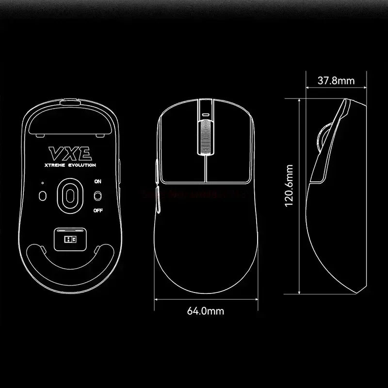 Souris gaming rechargeable Vxe Dragonfly R1SE R1 R1pro R1ProMax, modèle Gamer Paw3395, légère, ergonomique et sans fil, pour e-sport.