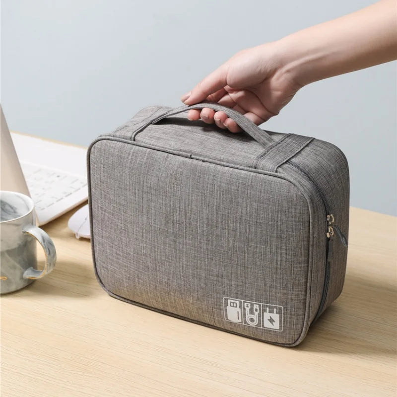 Sac de rangement numérique électronique de voyage, écouteurs multifonctionnels de grande capacité, étui de protection pour câble de données, sac anti-poussière de voyage Elec