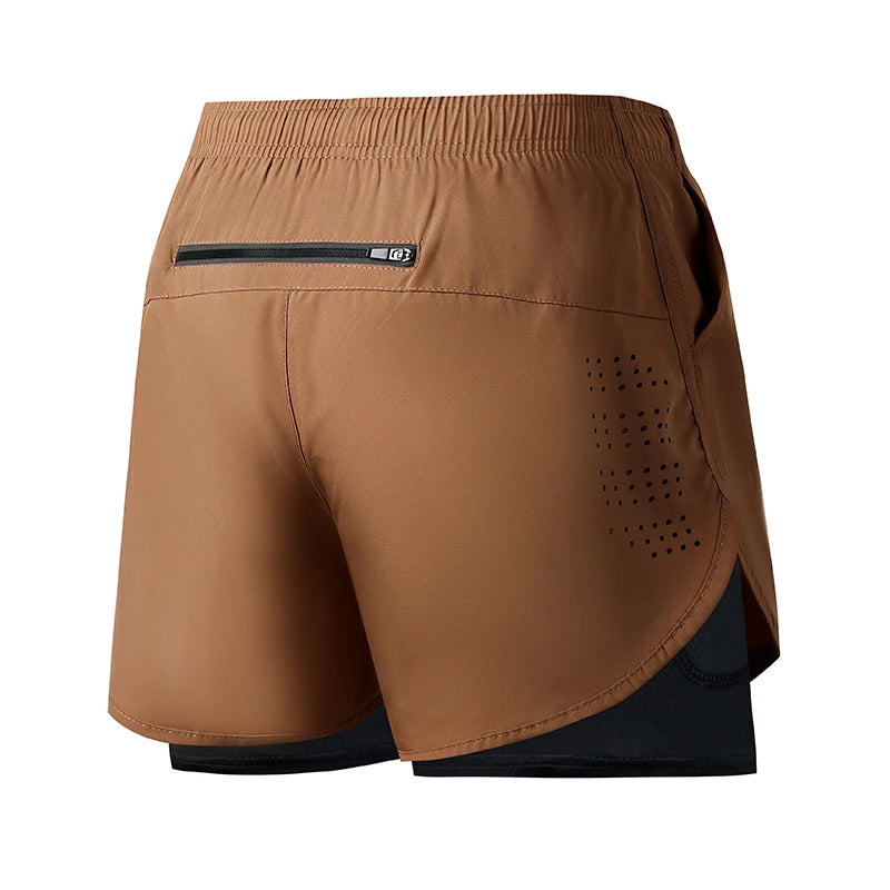 Short de course pour hommes séchage rapide Fitness noir Double couche Shorts hommes nouveau Sport entraînement musculation pantalon court