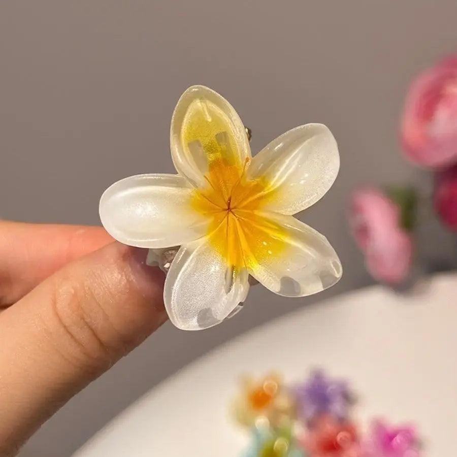 Lot de 6 pinces à cheveux dégradées, nouvelles pinces à cheveux fleuries, petite taille, accessoire de coiffure tendance en forme de crabe pour femmes