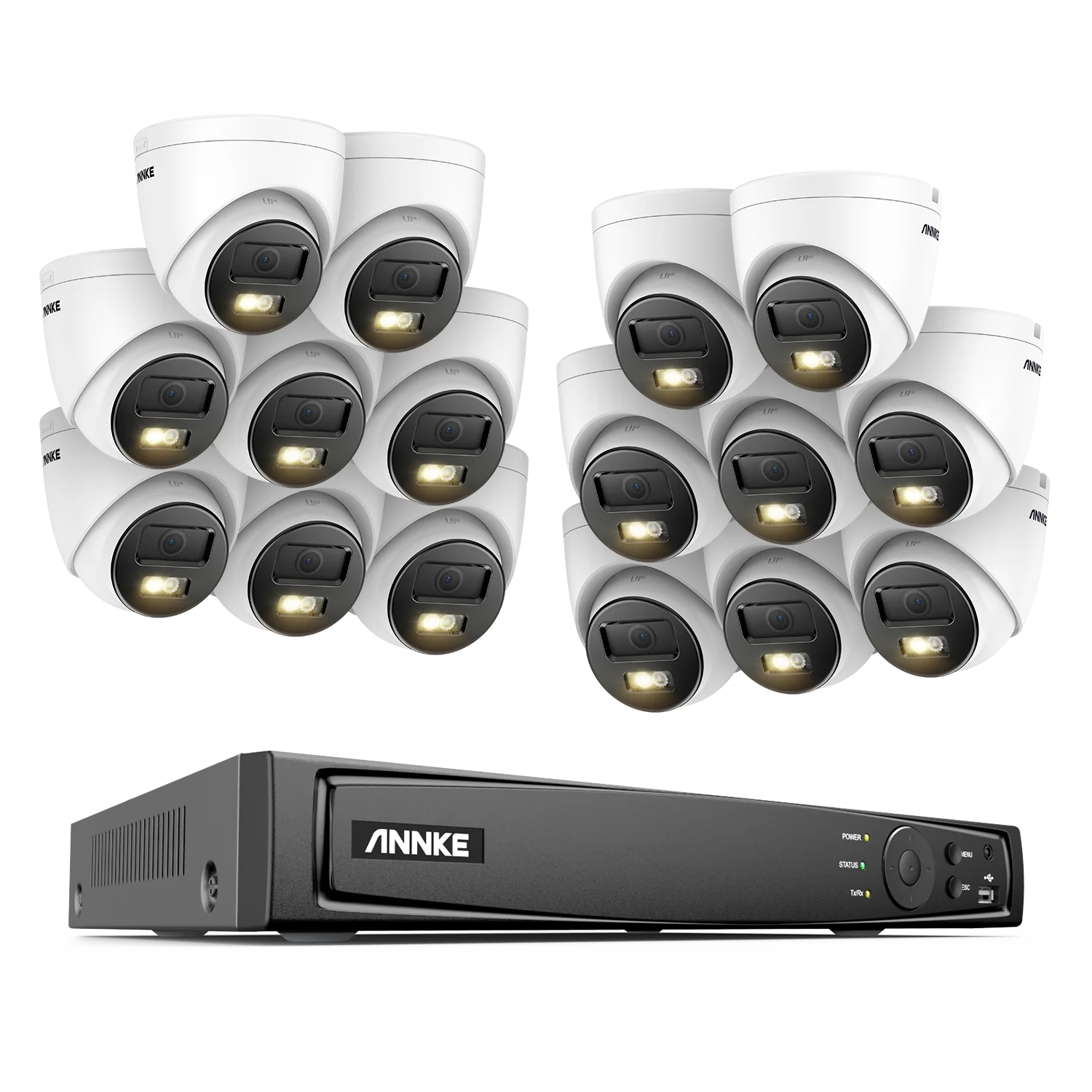 Système de caméras Annke H.265+ 3K Smart Dual Light PoE avec objectif 2,8 mm, détection de personnes et de véhicules, protection de sécurité IP67 et vidéosurveillance