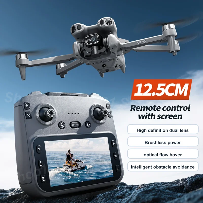 Nouveau drone GT50 original 8K Wi-Fi GPS professionnel HD pour la photographie aérienne, drone télécommandé avec double caméra HD, quadricoptère jouet UAV