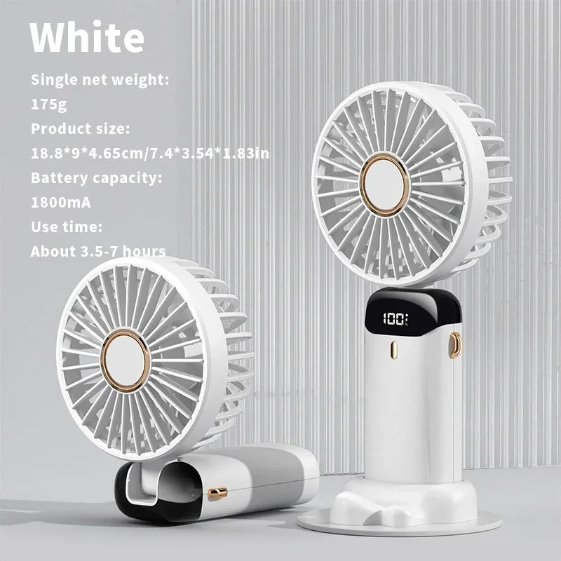 2026 New Model Noise Free Rechargeable Mini Fan for Silent Cooling Experience Lightweight Portable Mini Pocket Fan White Fan