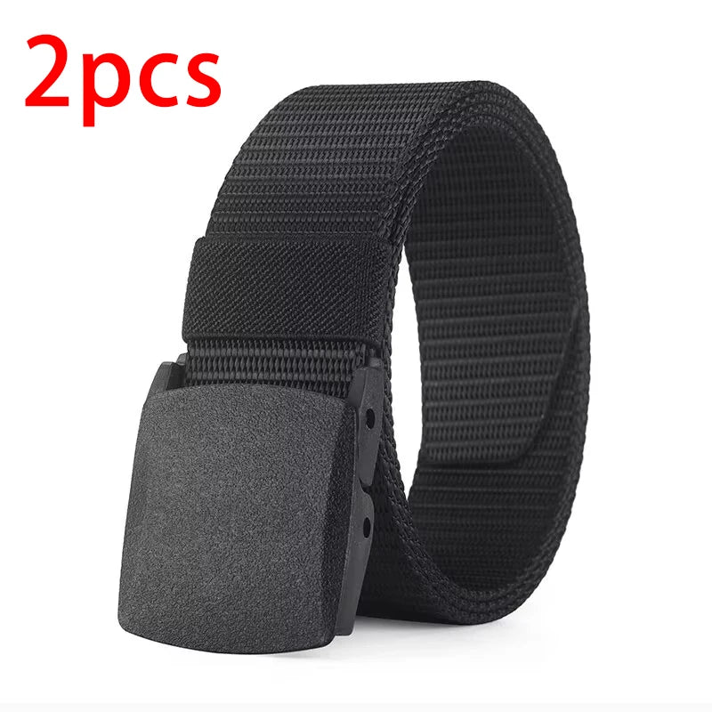 Ceinture pour hommes en plein air décontracté toile ceinture métal gratuit formation Nylon ceinture tactique avec pantalon jean ceinture sport ceintures pour hommes femmes