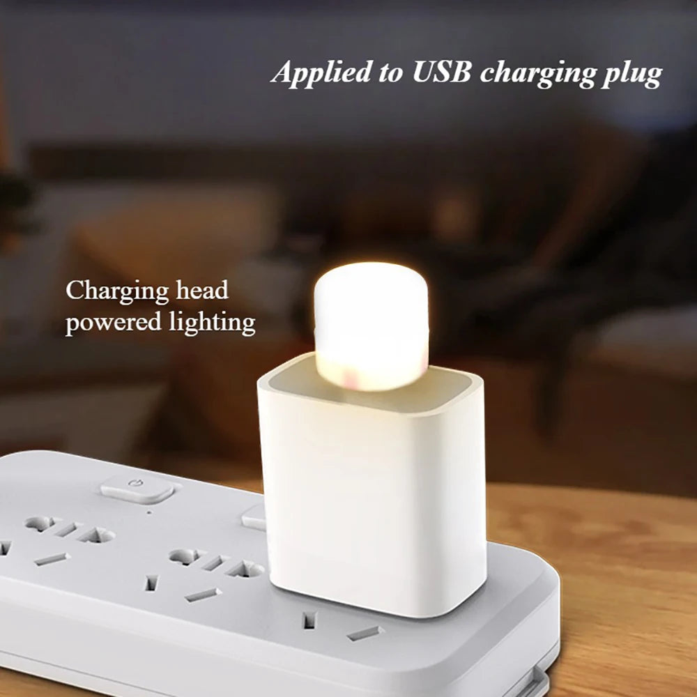 Mini USB lumière lampe à LED lumières Table chambre prise livre de nuit lecture articles de décoration blanc chaud protection des yeux en gros chambre