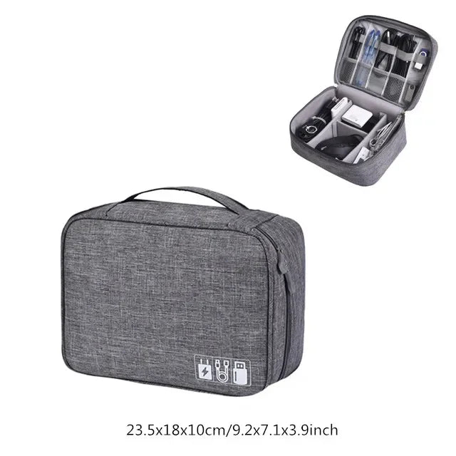 Sac de rangement de câbles étanche, organisateur d'accessoires électroniques numériques, étui de rangement de câbles de voyage Portable pour chargeur de câbles