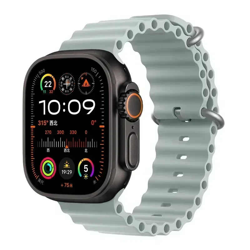 Bracelet océan en Silicone pour bracelets de montre Apple 45mm 46mm 40mm Ultra 2 49mm 44mm 41mm 38-42mm bracelet de sport série 10 9 8 7 6 5 4 SE