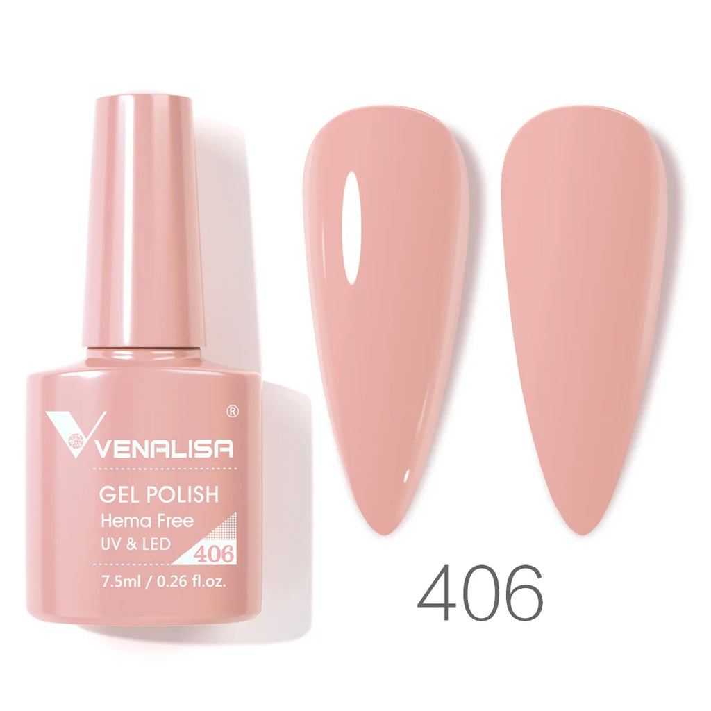 Vernis à ongles gel Venalisa 7,5 ml SANS HEMA, semi-permanent, UV/LED, couvrance totale, texture ultra-douce, manucure sublime