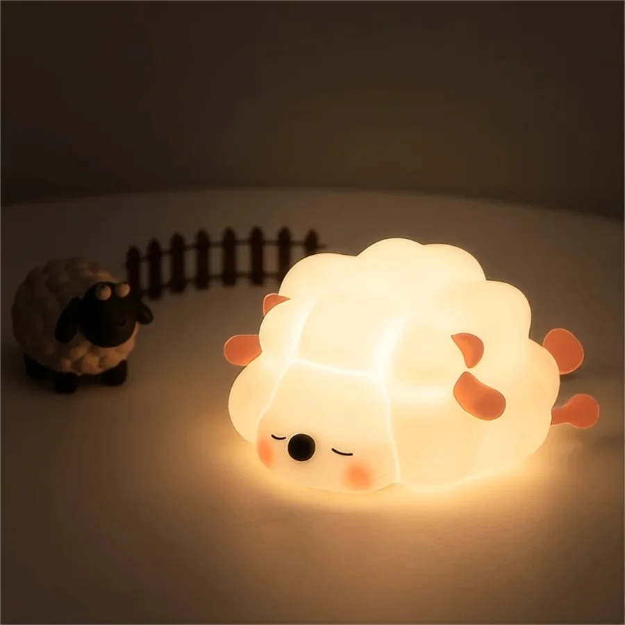 Lampe de nuit mignonne en silicone souple, renard et lapin, veilleuse de chambre d'enfant à intensité variable, rechargeable, avec minuterie et capteur tactile