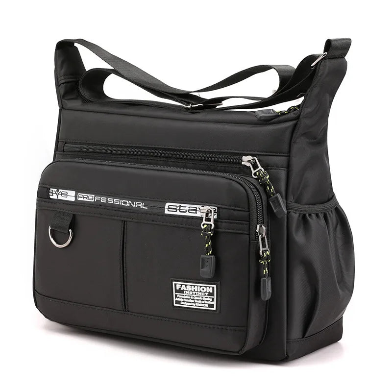 Sac à bandoulière Design Oxford pour hommes, grande capacité, décontracté, multicouche, poche, mode, épaule unique, sacoche de luxe