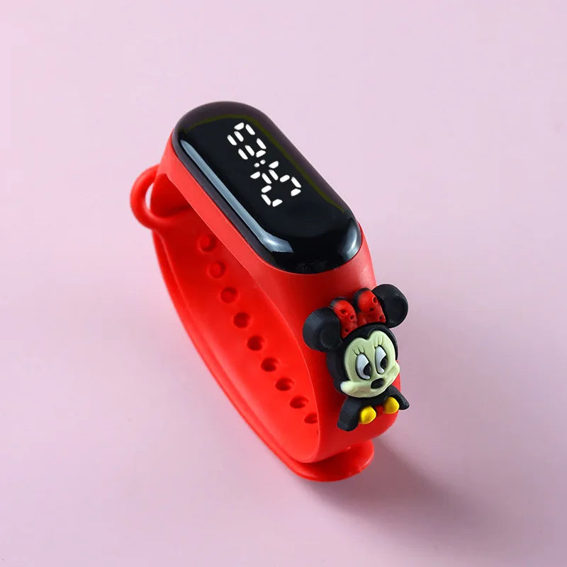 Disney Fashion Mickey Children Watches For Girls Electronic Bracelet Sports Touch LED  Doll Kids Watch Women Waterproof Clock