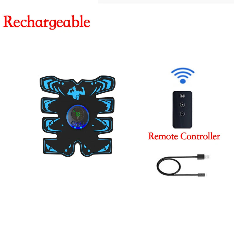 New USB Rechargeable EMS Muscle Stimulator ABS Arm 3 IN 1 Trainer Smart Wireless Fitness Abdominal Training Electric Body Slim