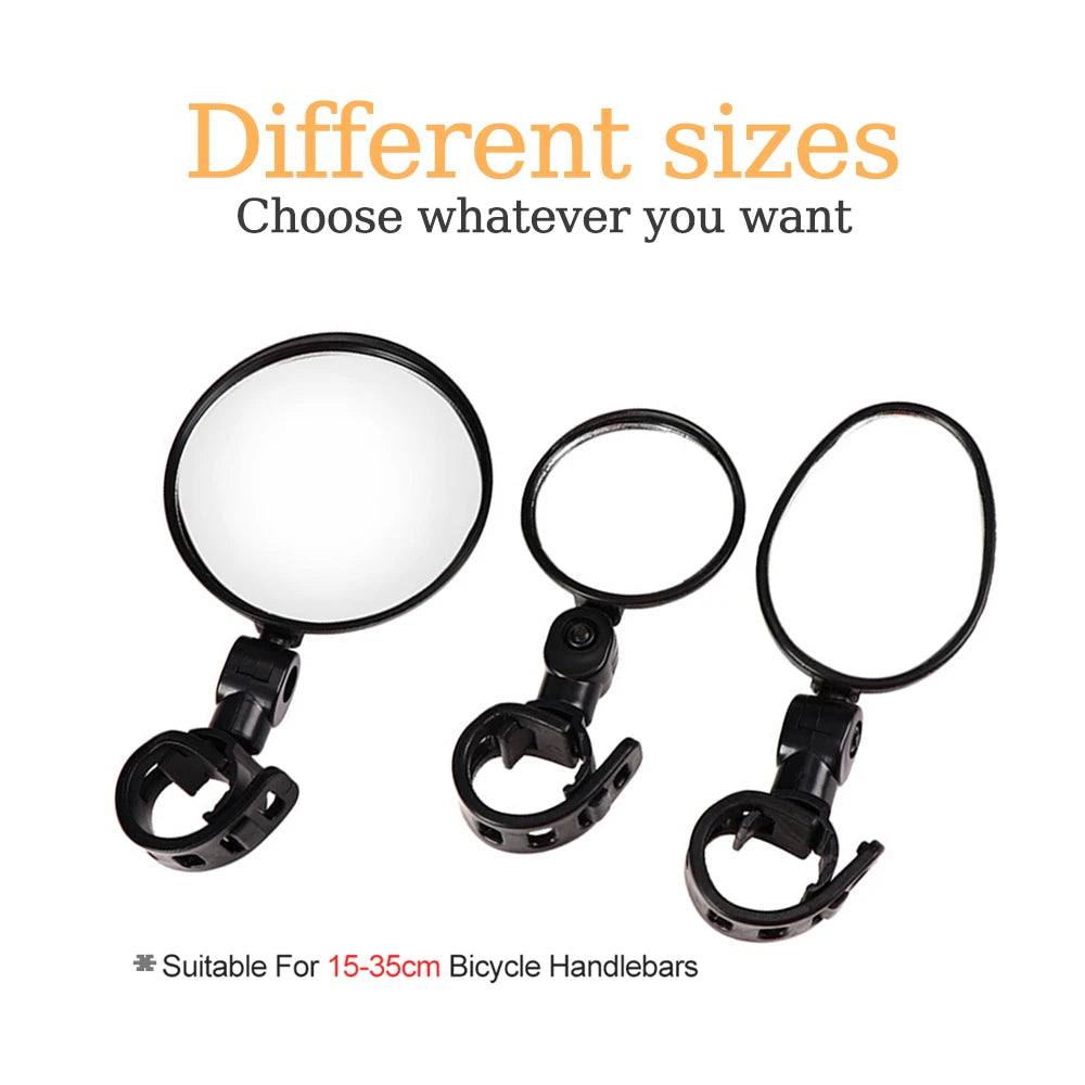 2 rétroviseurs de vélo, réglables et rotatifs à 360°, universels, pour guidon de vélo de route ou VTT
