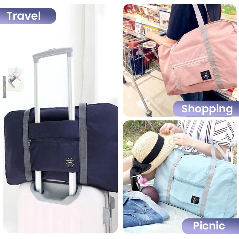 Sac de voyage pliable pour les compagnies aériennes, sac de transport pour femmes et filles, léger, grande capacité, sport, week-end, voyage de nuit