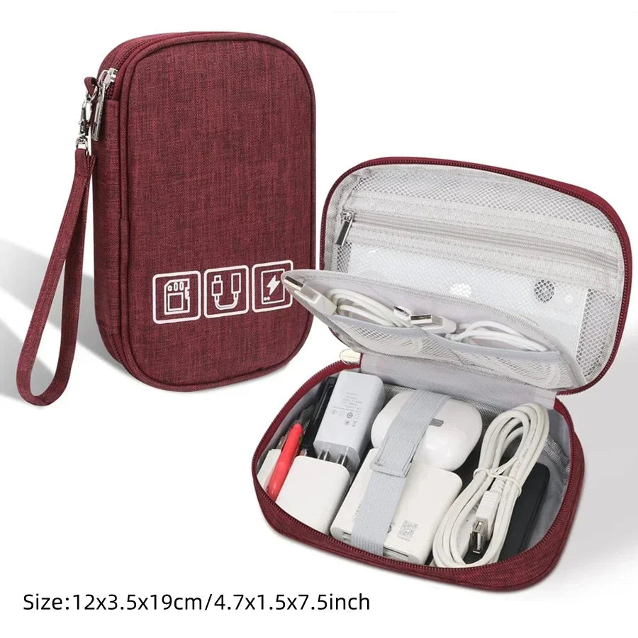 Sac de rangement de câbles étanche, organisateur d'accessoires électroniques numériques, étui de rangement de câbles de voyage Portable pour chargeur de câbles