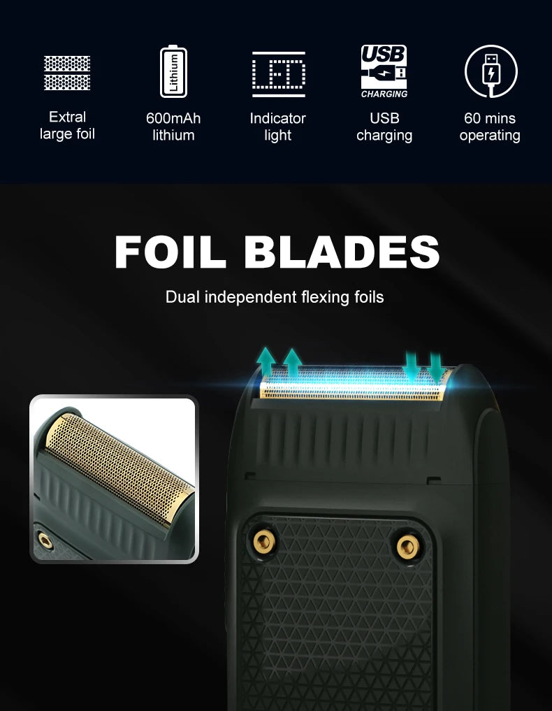 Rasoir professionnel VGR V-353, tondeuse à barbe portable rechargeable, mini rasoir pour hommes