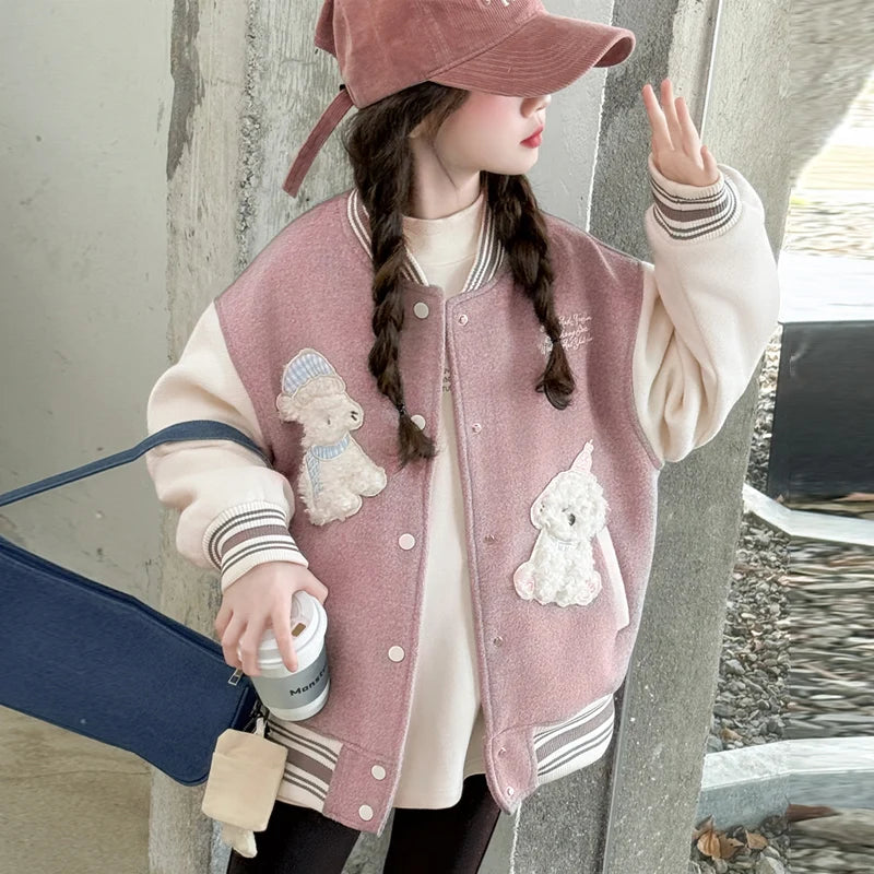 Vestes de baseball pour adolescentes de 4 à 14 ans, vêtements de sport pour enfants, manteaux d'extérieur, mode printemps-automne, vestes pour garçons