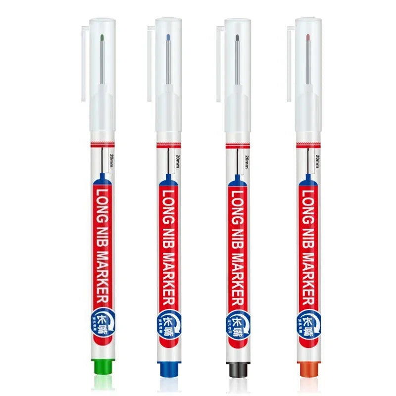 Marqueurs à tête de pointe longue pour stylo perforateur en métal, étanche, salle de bains, décoration du bois, multi-usages, 4 pièces/ensemble 20mm