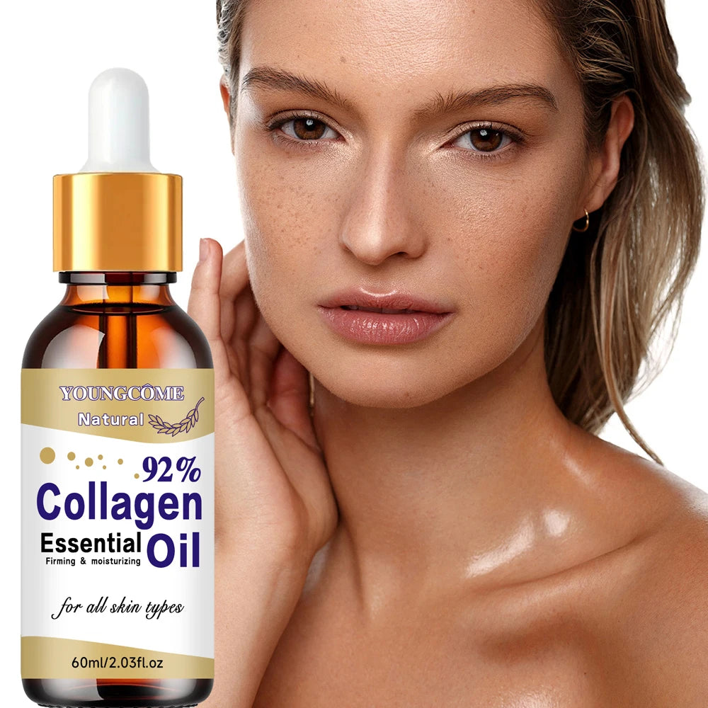 Sérum anti-âge au collagène et aux peptides de collagène pour le visage : éclaircit le teint, atténue les rides et ridules, répare et apaise la peau