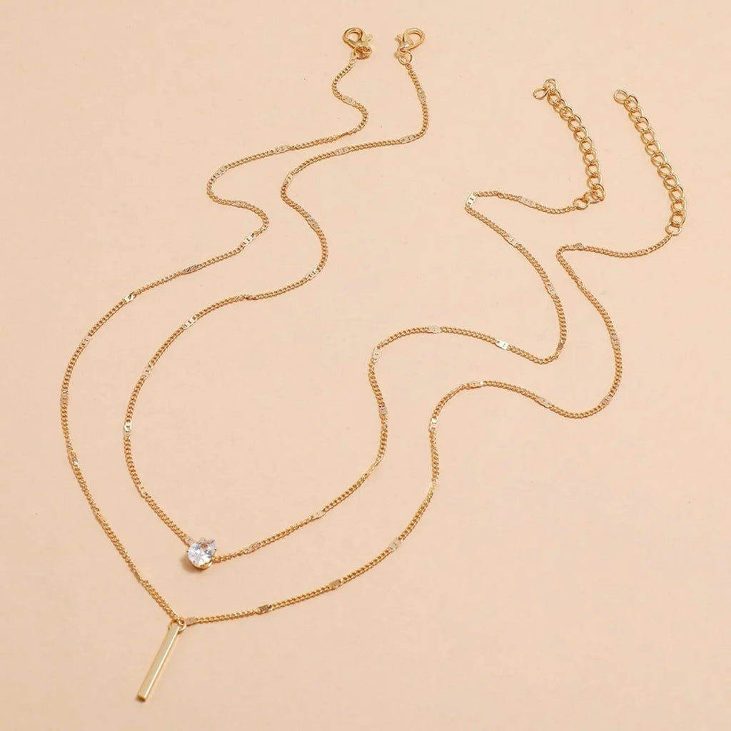 Collier pendentif en Zircon pour femmes, chaîne multicouche, ras du cou, mode féminine, bijoux brillants, cadeau de fête