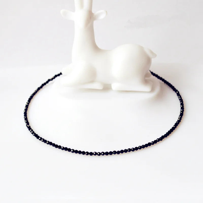 Marque de mode Simple perles noires collier court Femme dames tour de cou pour les femmes bijoux de fête