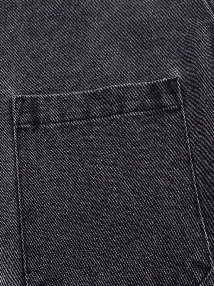 Ensemble jean à col rabattu pour femme, haut décontracté, à la mode, taille haute, Streetwear, pantalon en Denim, ensemble deux pièces, automne 2024
