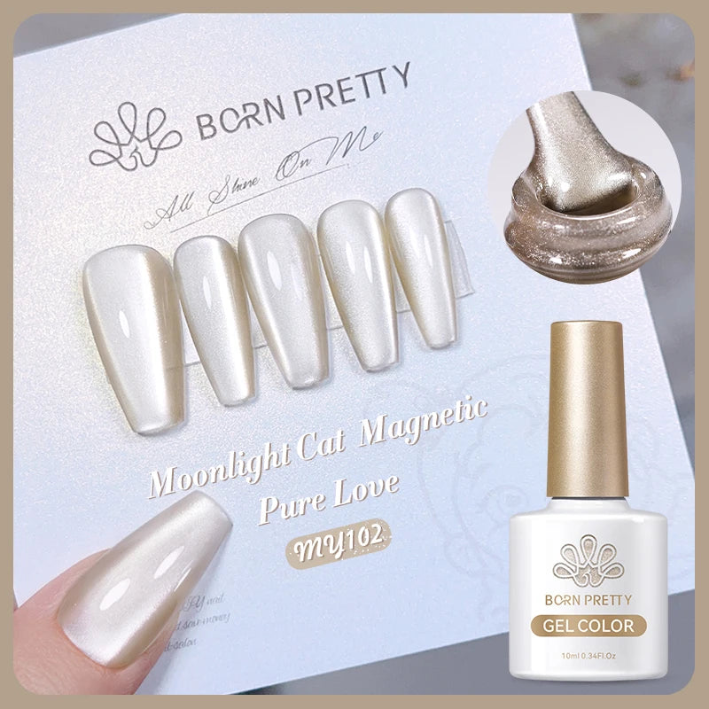 Vernis à ongles magnétique gel BORN PRETTY 10 ml Argent Clair de Couleur Chat - Accessoires pour les ongles - Vernis semi-permanent pour ongles d'automne et d'hiver