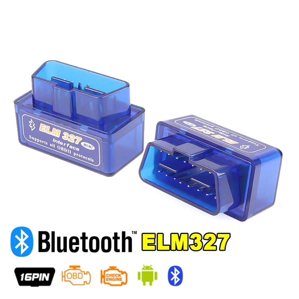 Lecteur de codes OBD2 miniature ELM327 à interface 16 broches V2.1, outil de diagnostic Bluetooth pour voiture Android, compatible OBDII et OBD2