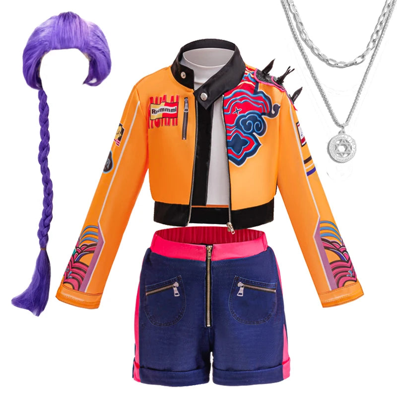 Les filles coréennes conviennent au costume de spectacle de danse hip-hop pour Halloween, ensemble complet de costumes dramatiques pour enfants de 4 à 12 ans
