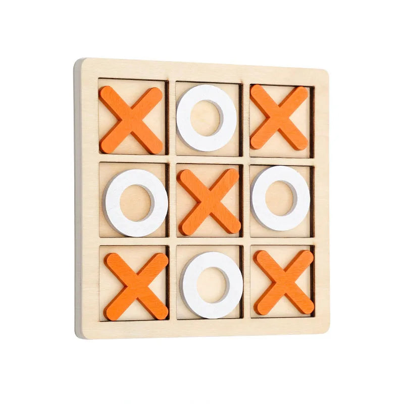 Jeu de puzzle Montessori XO Chess, formes géométriques 3D, jeu de société pour enfants, jouet éducatif en bois