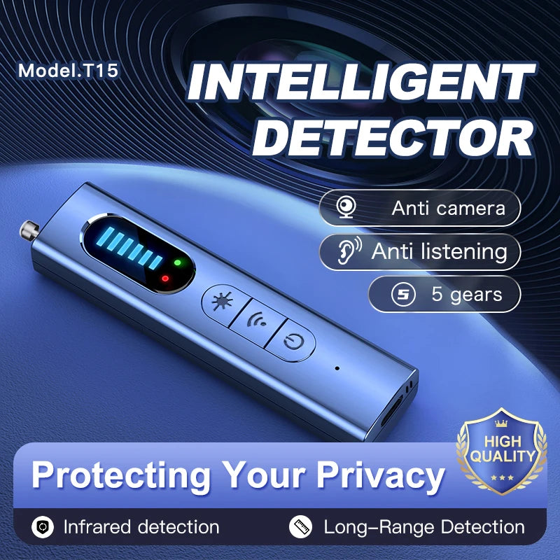 Détecteur de caméra T15, Scanner infrarouge de Signal sans fil, détecteur Anti-localisation, appareils de recherche GPS professionnels, Protection de sécurité