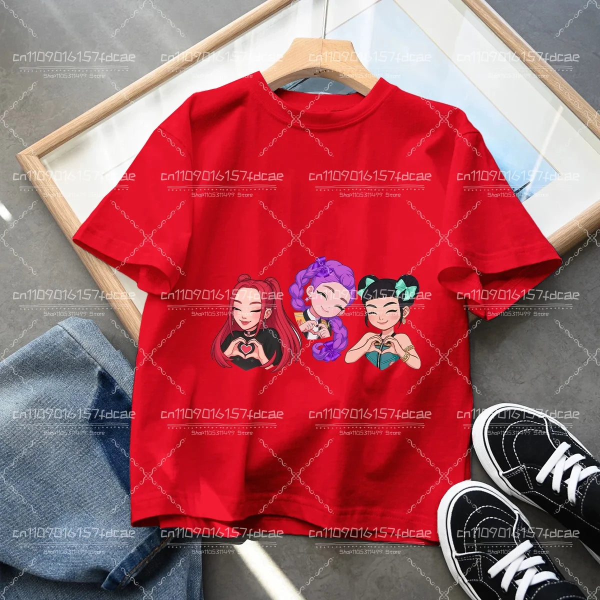 T-shirt Fun Huntrix Kpop Demon Hunters 2026 pour garçons et filles fans, cadeau d'été, col rond, manches courtes, t-shirt tendance pour enfants