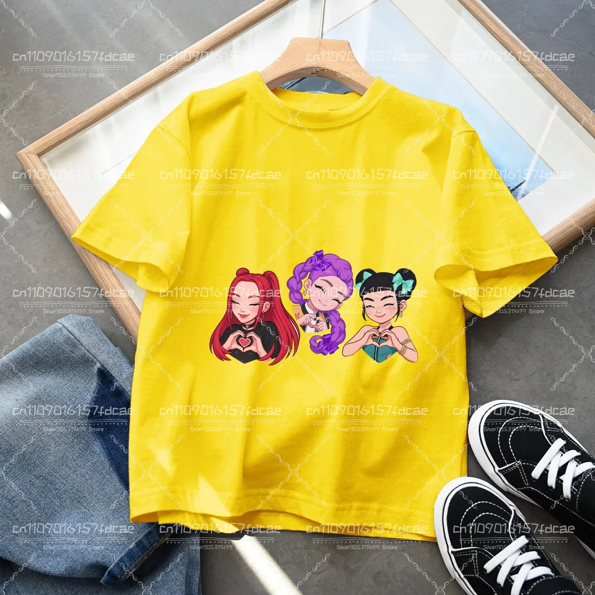 T-shirt Fun Huntrix Kpop Demon Hunters 2026 pour garçons et filles fans, cadeau d'été, col rond, manches courtes, t-shirt tendance pour enfants