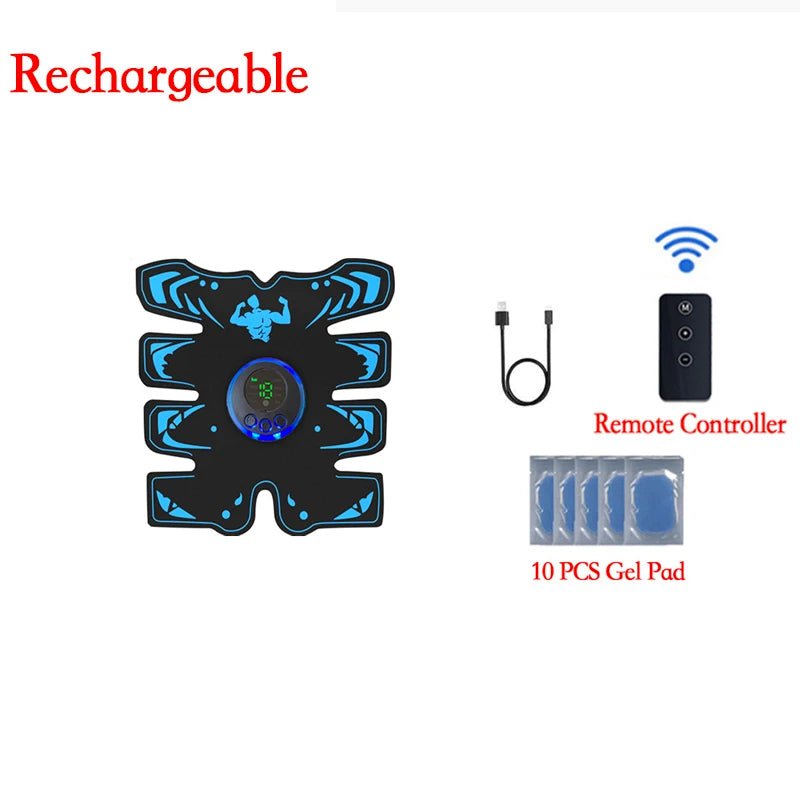 New USB Rechargeable EMS Muscle Stimulator ABS Arm 3 IN 1 Trainer Smart Wireless Fitness Abdominal Training Electric Body Slim