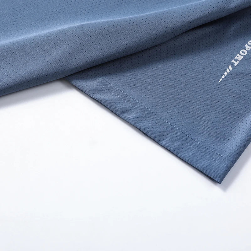 CHRLCK T-shirts de course à séchage rapide pour hommes respirant randonnée pêche T-shirts élasticité douce Sports de plein air chemise courte été